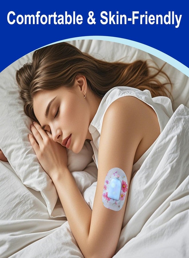HONYOU 15Pack Omnipod 5 Overpatches Waterproof & Sweatproof, Pod Pals Omni Pod 5 Adhesive Overlay Hypoallergenic & Latex Free Omnipod Adhesive Patches, Floral Pattern - Image 3